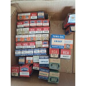 Vintage Vacuum Tubes Lot of 45 Boxed RCA Tung-Sol Raytheon GE Radio TV Audio